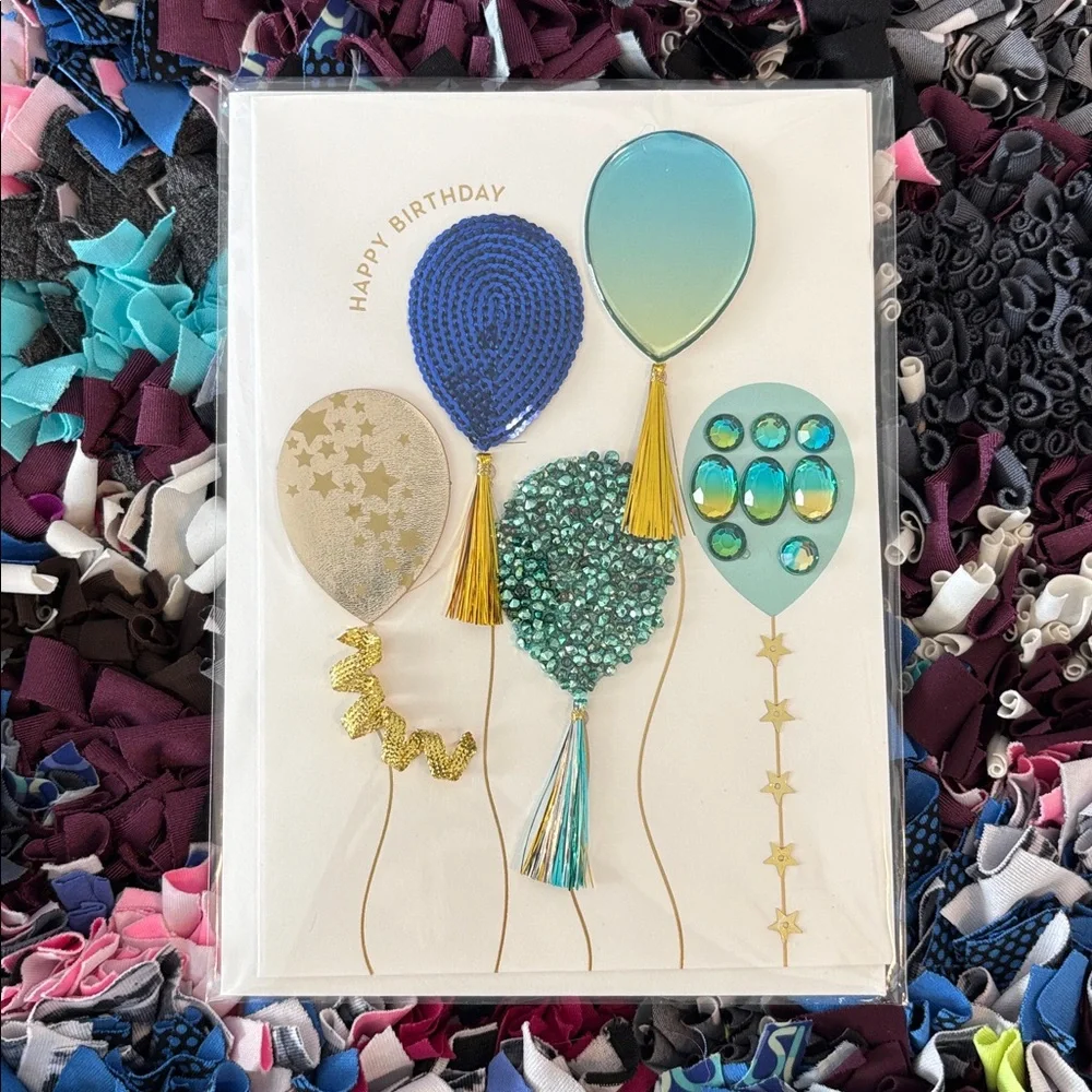 🆕Papyrus Bejeweled Balloons Birthday Greeting Card